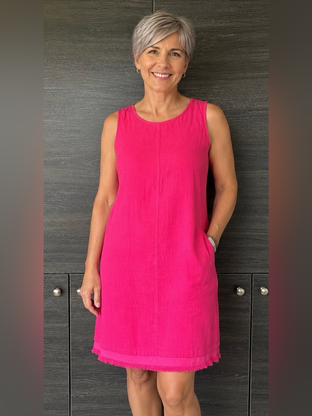 Angela Mara Linen & Silk Dress